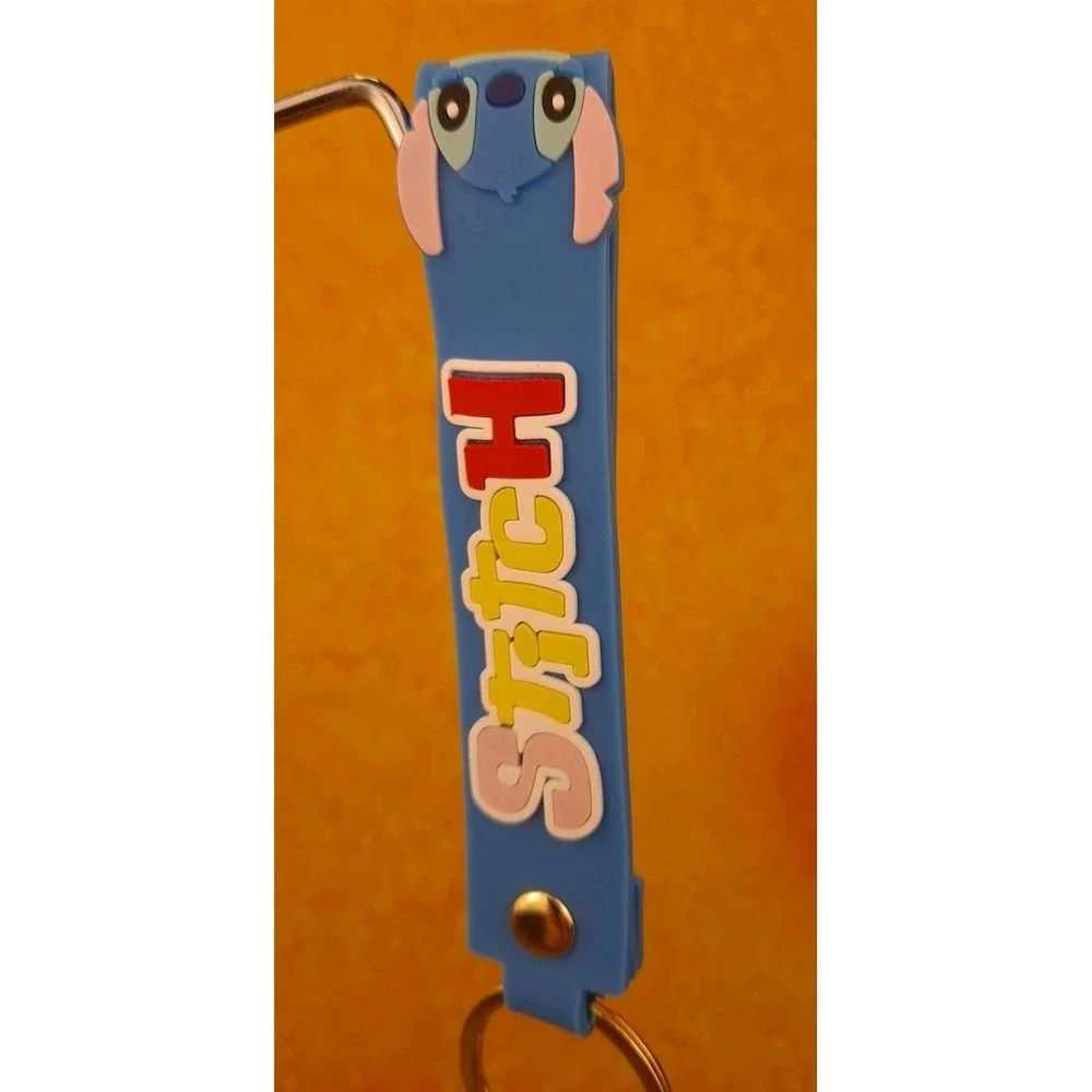 Lilo & Stitch With‎ Lei Yellow Glasses 3D PVC Keychain Keyring Backpack Clip 8